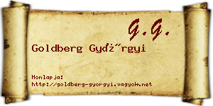 Goldberg Györgyi névjegykártya